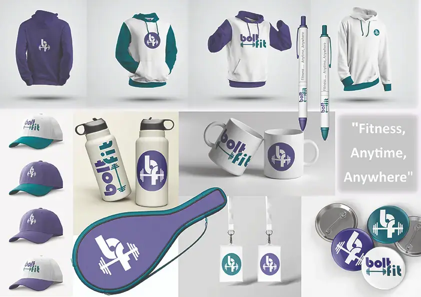 Branded promotional merchandise for BoltFit