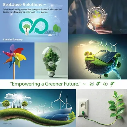 Sustainability brand strategy mood board exploring clean energy and fluid dynamics