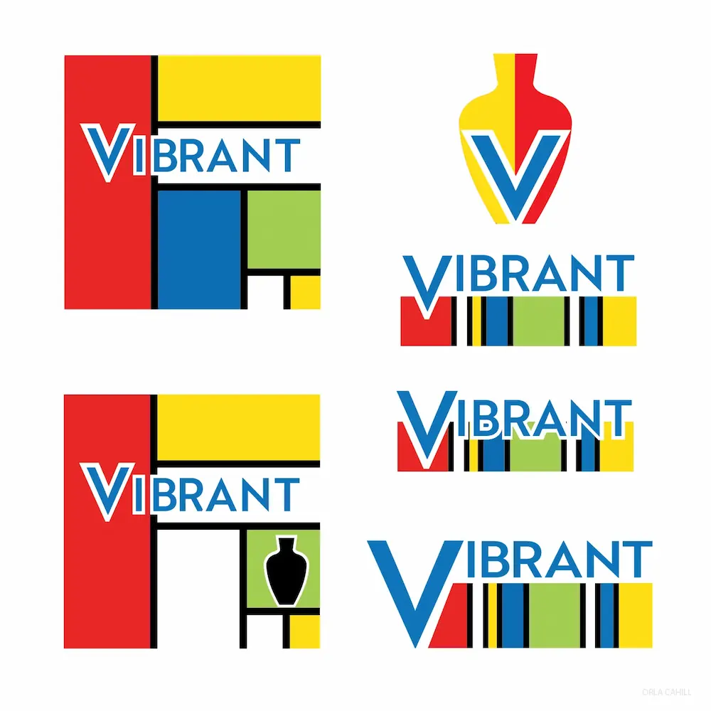 Geometric logo development and minimalist icons for modernist interior designers