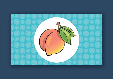 Apricot Illustration on a Patterned blue background