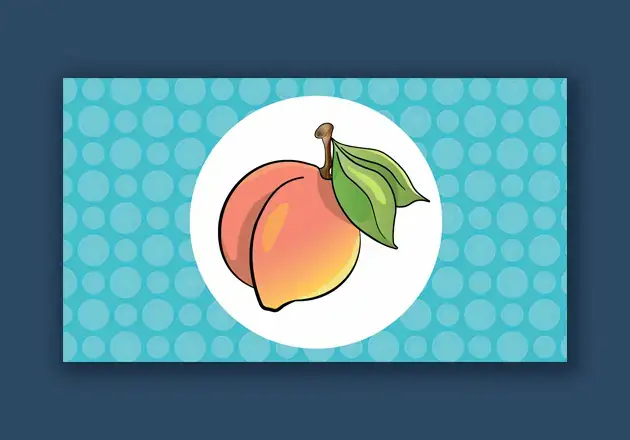 Hand-drawn botanical apricot motif placement print on decorative background