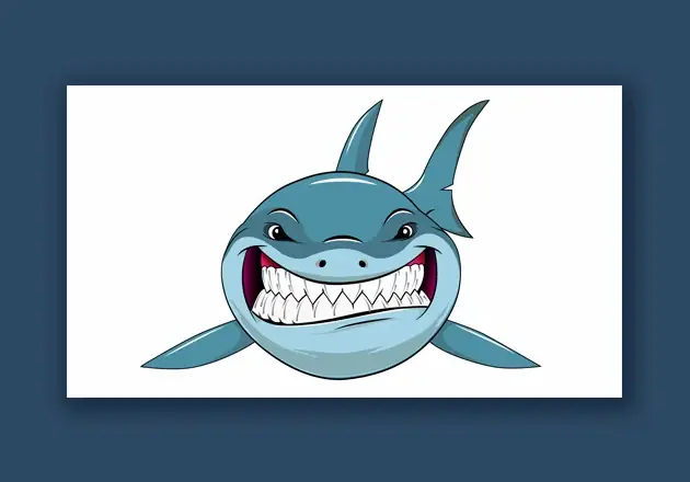 Detailed digital illustration of a shark created in Adobe Illustrator