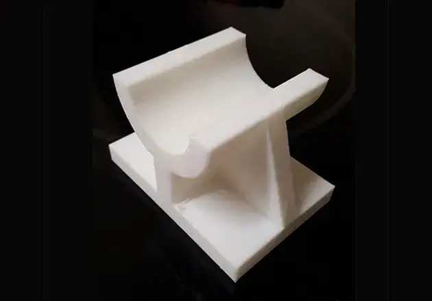 Top perspective view of a 3D printed engineering part for quality inspection
