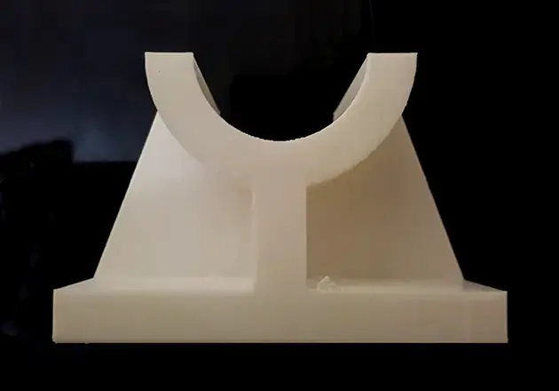 Side profile of the same 3D printed component showing layer precision and fitment