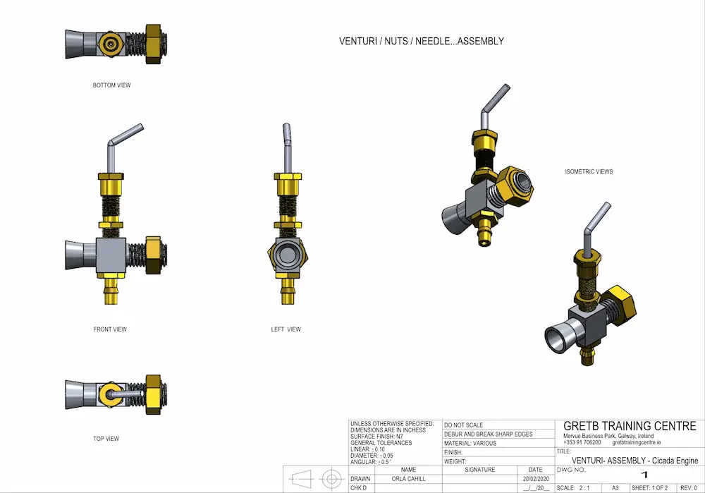 Venturi assembly for Cicada Engine - complex 3D CAD modelling