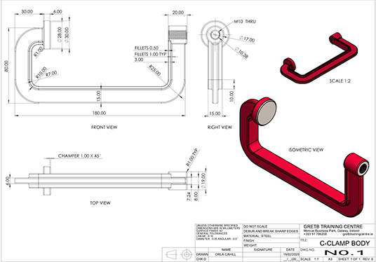 C-Clamp part drawing