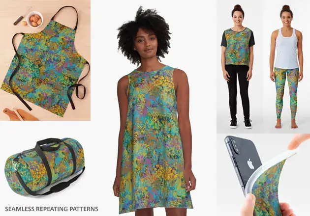 Graffiti Floral surface pattern design for contemporary Fashion garments and Lifestyle products etc